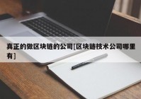 真正的做区块链的公司[区块链技术公司哪里有]